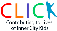 The CLICK logo — Contributing to Lives of Inner City Kids